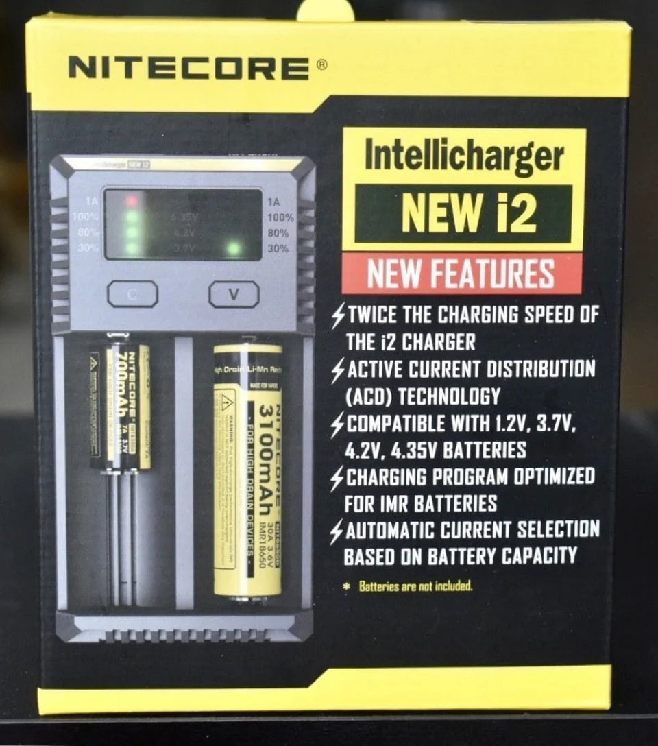 Nitecore I2 – Intelligent 18650 26650 AA AAA Authentic Vape Battery Charger