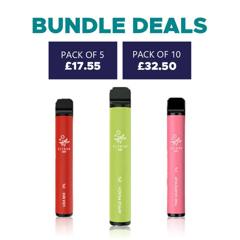 Multi Buy Elf Bar 600 Puffs Disposable Vape -2mg -2%