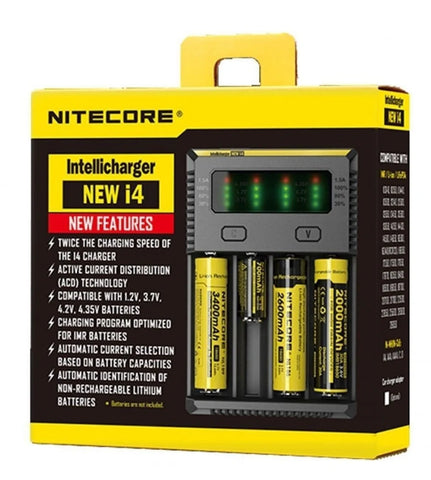 Nitecore NEW 2018 I4 Intellicharge 18650 26650 20700 16340 UK Battery Charger